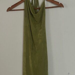 Olive Green Halter Dress